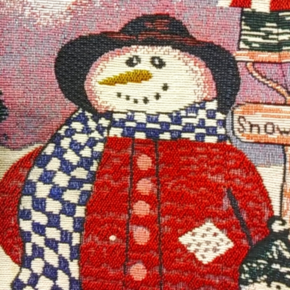 Snowman Holiday Tapestry Vest 4816b - Picture 3 of 6